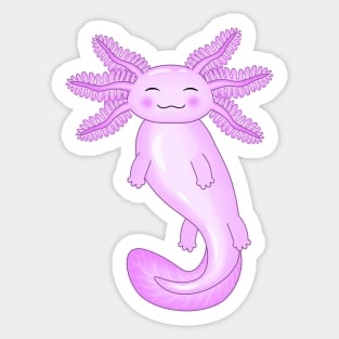 Cute Pink Axolotl Sticker